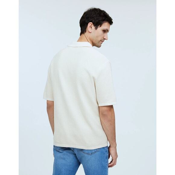 Madewell Johnny Polo Shirt Collar Short Sleeve Sweater Vintage Linen NWT XL - Picture 4 of 13
